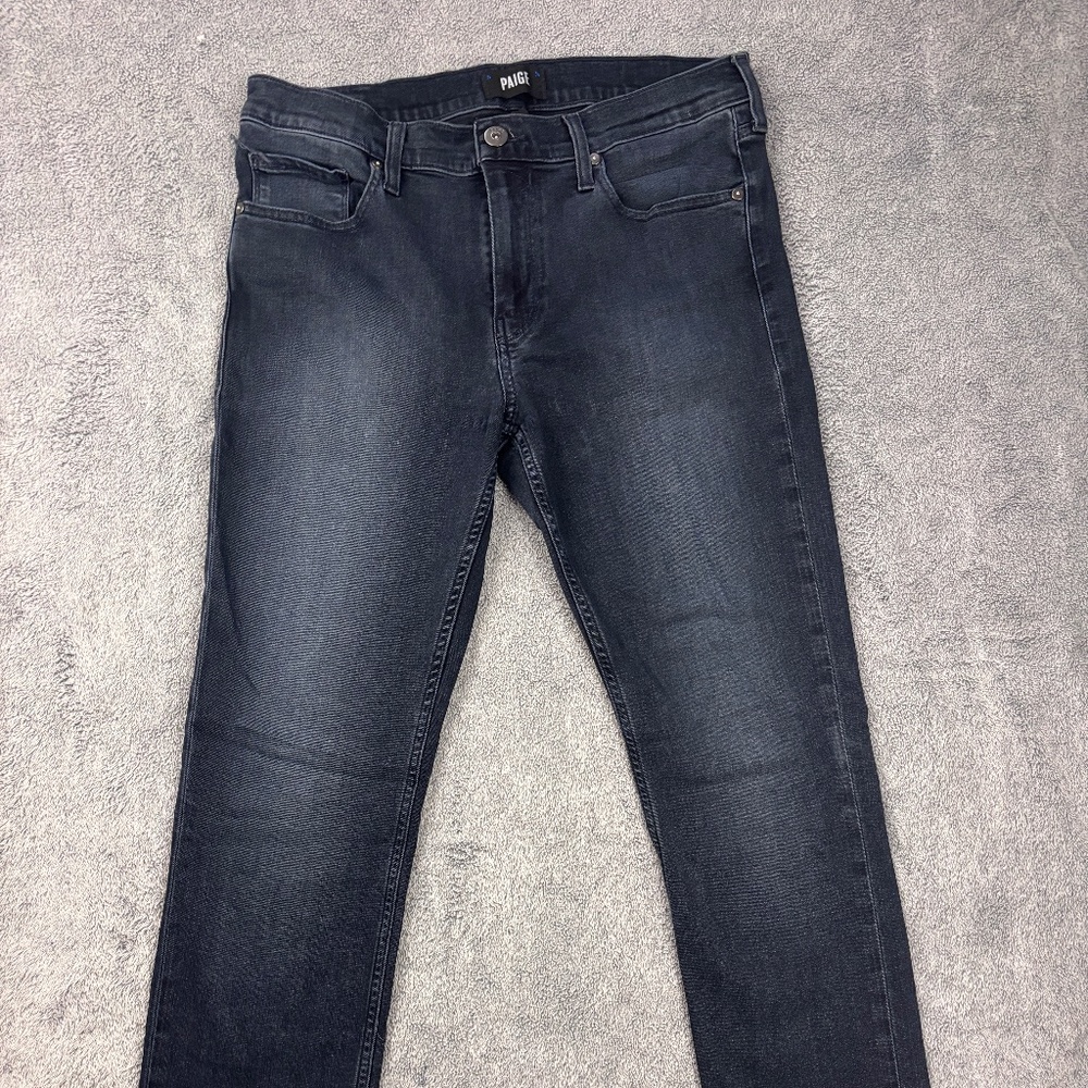 Paige Men’s Slim Fit Jeans Size 33x28 Dark Wash Stretch Denim